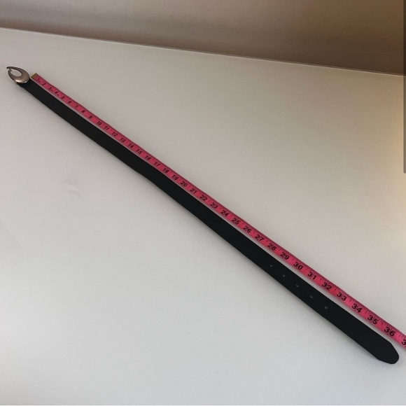 HEXAGONE CUR | Black & silver retro size large leather belt - Picture 2 of 9